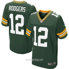 Mens Green Bay Packers #12 Aaron Rodgers Elite Green Team Color Jersey Bestplayer